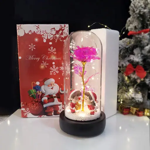 Glass Dome Rose Lamp
