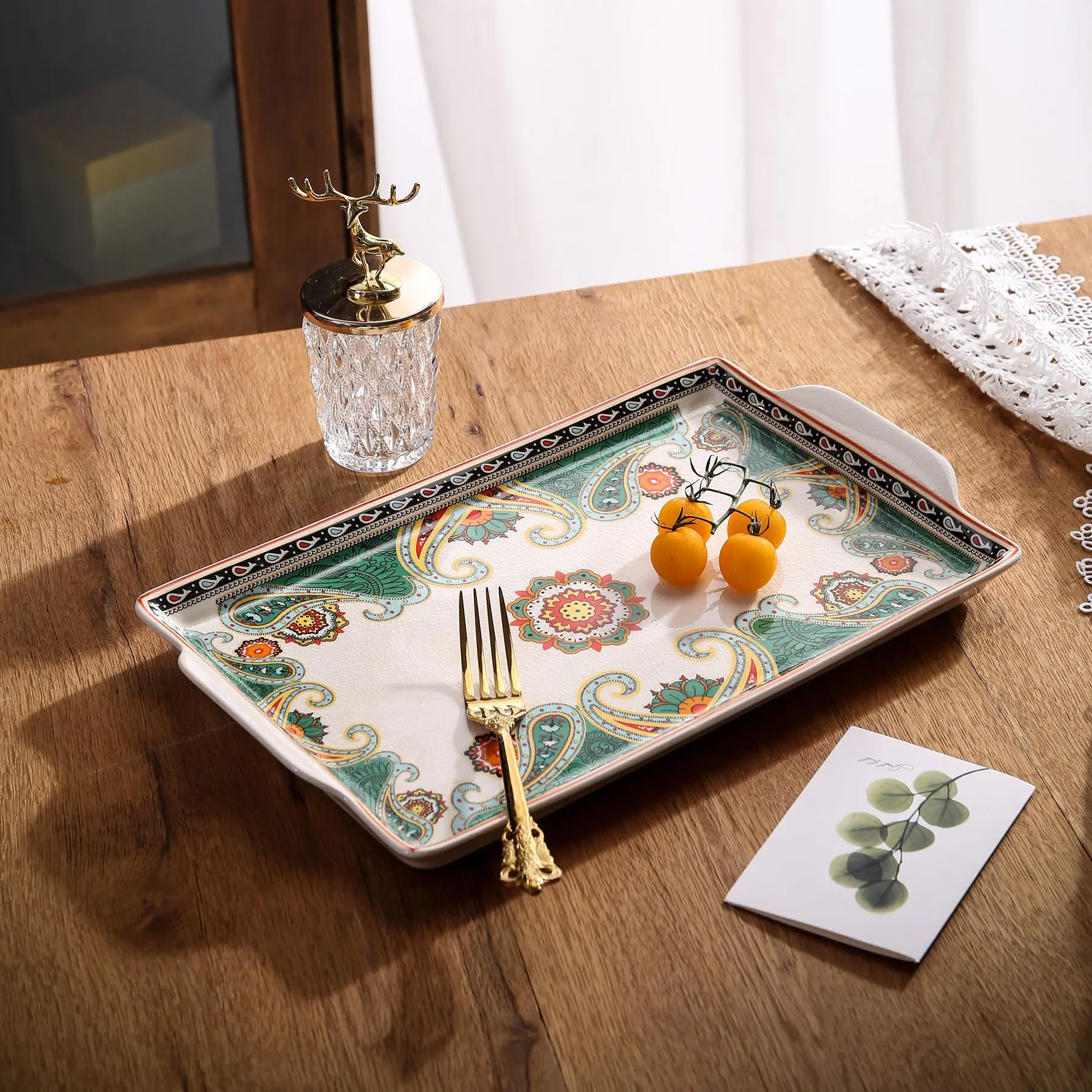 Glazed Ceramic Serving Tray