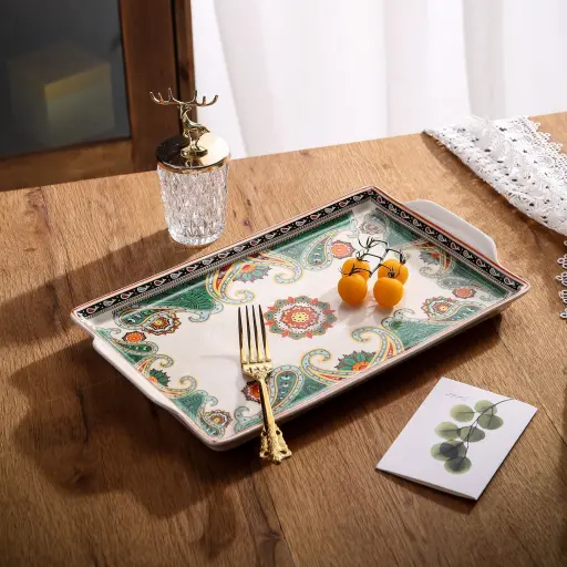 Glazed Ceramic Serving Tray